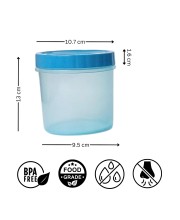 Airtight Plastic Container with Lid 1000ml (Set of 4) Plain | Multipurpose Storage & Grocery Containers. (Blue)