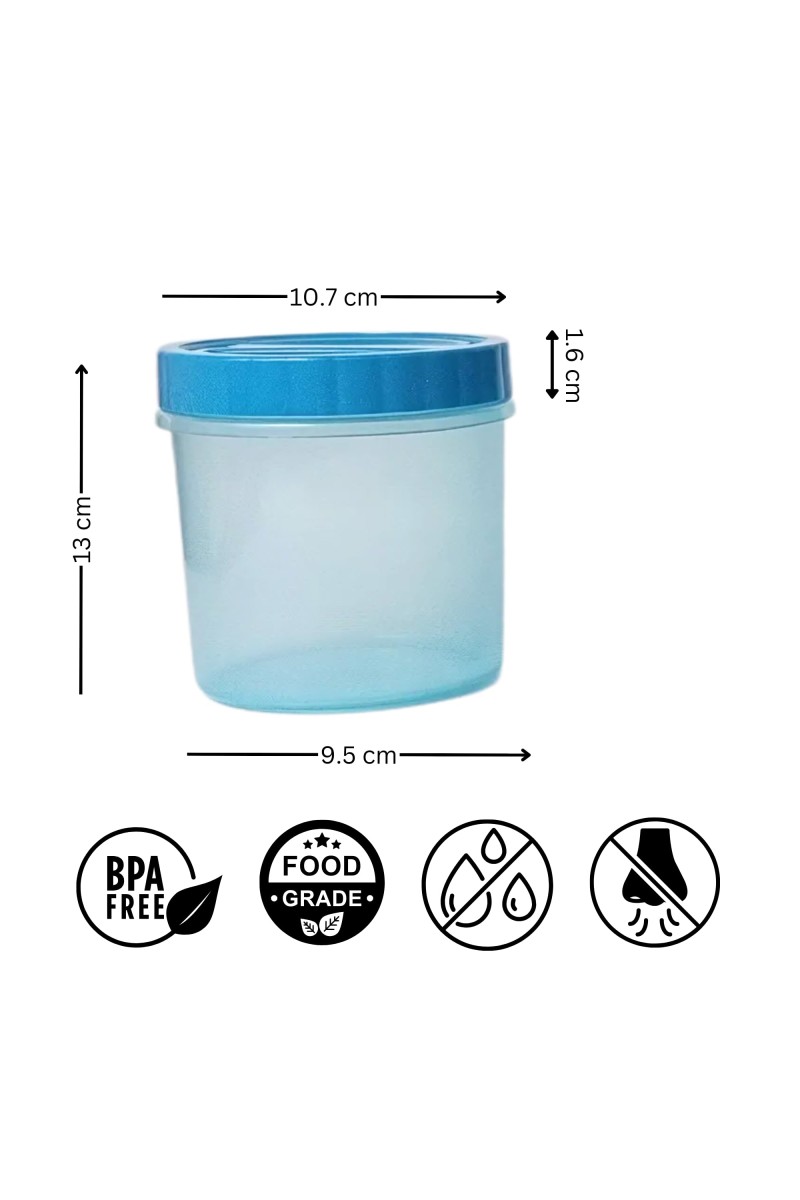 Airtight Plastic Container with Lid 1000ml (Set of 4) Plain | Multipurpose Storage & Grocery Containers. (Blue)