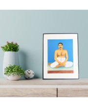 Hitech Sales Anukul Thakur Wooden Laminated Photo Frame for Pooja Room, Temple, Home Decor, Gift (Free Stand, Tabletop, 8.6 x 11 inches)