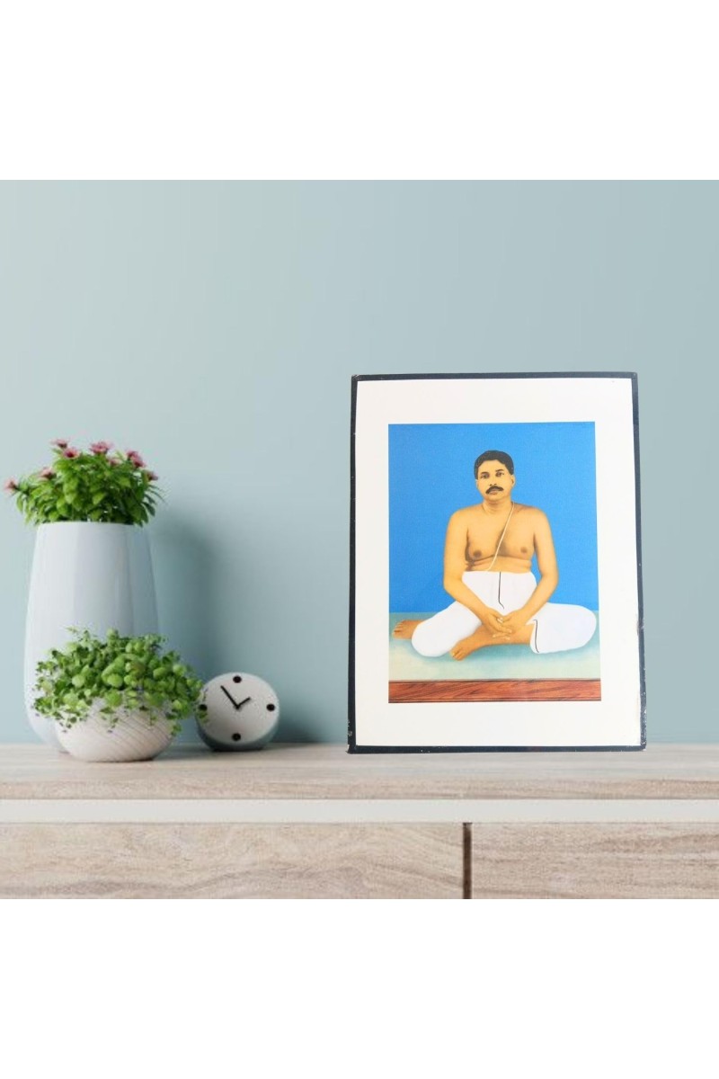 Hitech Sales Anukul Thakur Wooden Laminated Photo Frame for Pooja Room, Temple, Home Decor, Gift (Free Stand, Tabletop, 8.6 x 11 inches)