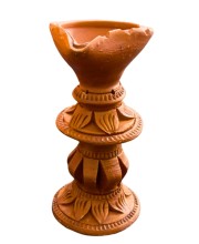 Handmade Terracotta Diya with Stand – Traditional Clay Oil Lamp for Festivals, Pooja & Home Decor Handmade Terracotta Diya with Stand – Traditional Clay Oil Lamp for Festivals, Pooja & Home Decor