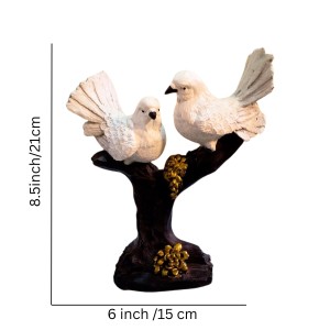 White Bird Couple Decorative Showpiece on Tree Branch Base | Resin Love Birds Figurine for Home & Office Décor | Elegant Tabletop Statue for Living Room, Bedroom & Gift Purpose White Bird Couple Decorative Showpiece on Tree Branch Base | Resin Love Birds Figurine for Home & Office Décor | Elegant Tabletop Statue for Living Room, Bedroom & Gift Purpose