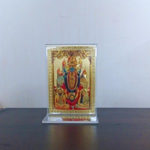 Hitech Sales Ramkrishna Dev and Sarada Devi with Maa Tara Gold-Plated Religious Acrylic Photo Frame Hindu God and Goddess Temple Art Decor for Home, Office, Car Dashboard and Gift Purpose