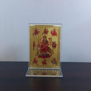 Hitech Sales Maa Durga Gold-Plated Religious Acrylic Photo Frame Hindu God and Goddess Temple Art Decor for Home, Office, Car Dashboard and Gift Purpose Hitech Sales Maa Durga Gold-Plated Religious Acrylic Photo Frame Hindu God and Goddess Temple Art Decor for Home, Office, Car Dashboard and Gift Purpose