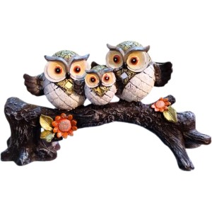 Cute Owl Family Showpiece Figurine on Tree Branch – Decorative Resin Owls Statue for Home, Office & Living Room Décor | Gift Item for Housewarming & Table Decoration Cute Owl Family Showpiece Figurine on Tree Branch – Decorative Resin Owls Statue for Home, Office & Living Room Décor | Gift Item for Housewarming & Table Decoration