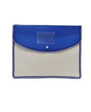 Hitech Sales Envelope Folder, Poly-Plastic A4 Documents File Storage Bag with Snap Button Certificate File Holder Document Folder for Certificates (A4) (Blue)