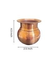 Pure Copper Kalash Lota Traditional Puja Vessel for Daily and Festive Use 4.5/2.5 Inch Pure Copper Kalash Lota Traditional Puja Vessel for Daily and Festive Use 4.5/2.5 Inch