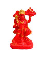Lord Hanuman with Mountain Resin Idol – Bajrangbali Murti Carrying Parvat – Spiritual Statue for Home Temple, Pooja, Decor & Gifting