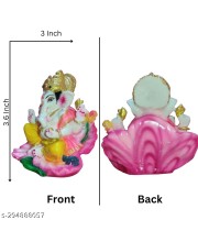 Lord Ganesha Indian Hindu Goddess Statue | Used for Home Offices Car Study Table and Small tample | Multi Colour
