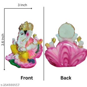 Lord Ganesha Indian Hindu Goddess Statue | Used for Home Offices Car Study Table and Small tample | Multi Colour