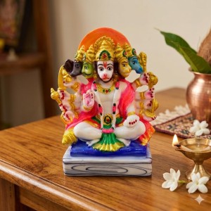 Panchmukhi Hanuman Idol – 5 Face Hanuman Ji Murti for Home Temple, Pooja & Vastu – Multicolor Decorative Resin Statue for Spiritual Decor & Gifting Panchmukhi Hanuman Idol – 5 Face Hanuman Ji Murti for Home Temple, Pooja & Vastu – Multicolor Decorative Resin Statue for Spiritual Decor & Gifting