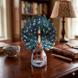 Handcrafted Peacock Showpiece for Home Decor – Colorful Resin Peacock Figurine with Detailed Feather Design – Decorative Tabletop Statue for Living Room, Office & Gift Purpose Handcrafted Peacock Showpiece for Home Decor – Colorful Resin Peacock Figurine with Detailed Feather Design – Decorative Tabletop Statue for Living Room, Office & Gift Purpose