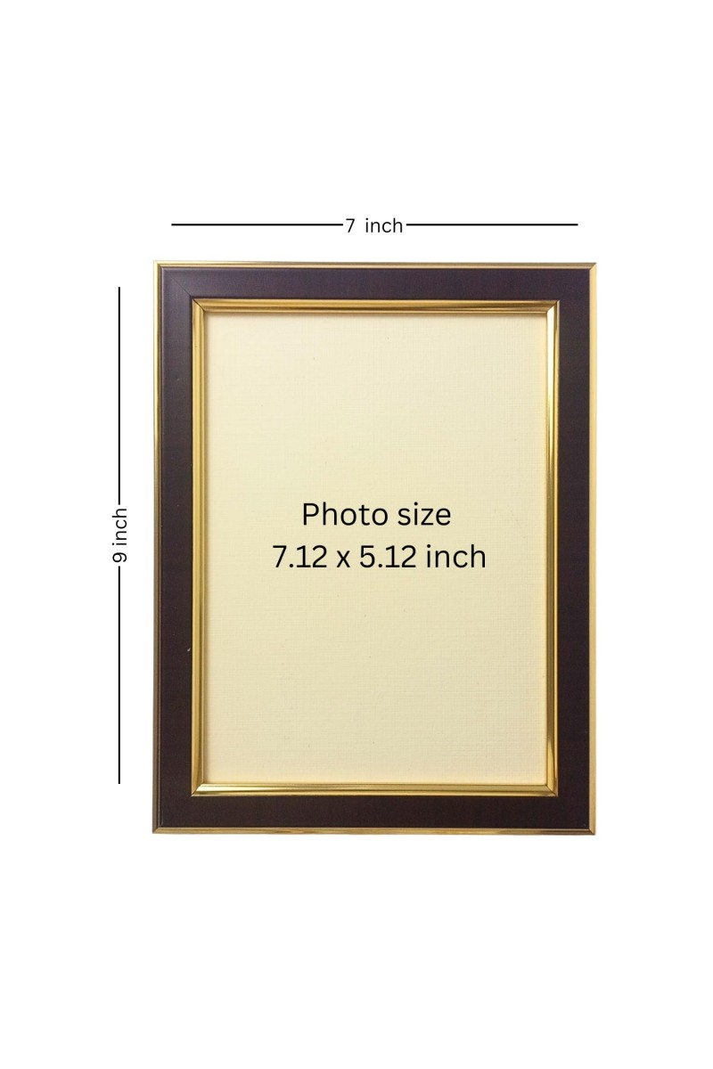 Hitech Sales Guru Nanak Dev Ji Photo Frame for Home & Temple Decoration, Polystyrene Material, Brown (7 x 9 inches with Printed Photo)