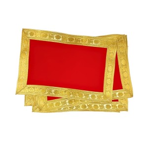 Velvet Pooja Cloth | Bhakti Lehar, Plain Altar Cloth for God Idols, Home Mandir, Temple and Pooja Ghar (14X9) Velvet Pooja Cloth | Bhakti Lehar, Plain Altar Cloth for God Idols, Home Mandir, Temple and Pooja Ghar (14X9)