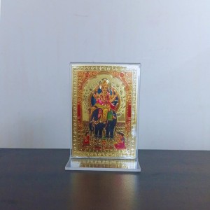 Hitech Sales Bhagwan Biswakarma Gold-Plated Religious Acrylic Photo Frame Hindu God and Goddess Temple Art Decor for Home, Office, Car Dashboard and Gift Purpose
