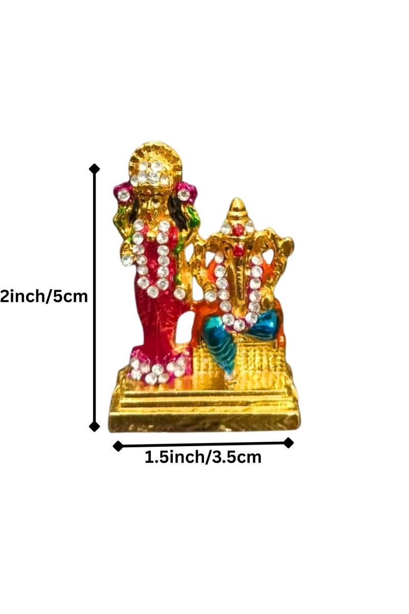 Shri Lakshmi Ganesh Murti with Stone Work Gold Plated Decorative Figurine | Religious Idol for Home Mandir, Office & Festive Decor