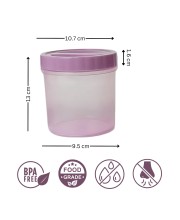 Airtight Plastic Container with Lid 1000ml (Set of 4) Plain | Multipurpose Storage & Grocery Containers. (Pink)