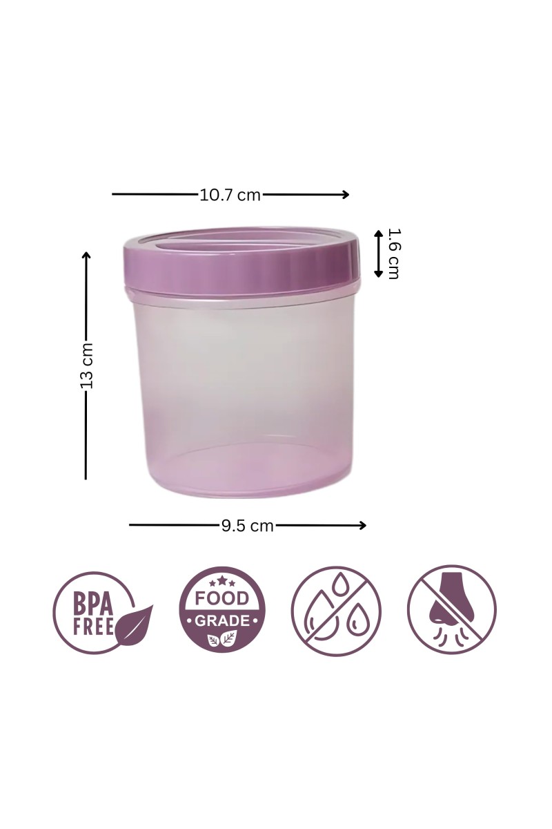 Airtight Plastic Container with Lid 1000ml (Set of 4) Plain | Multipurpose Storage & Grocery Containers. (Pink)