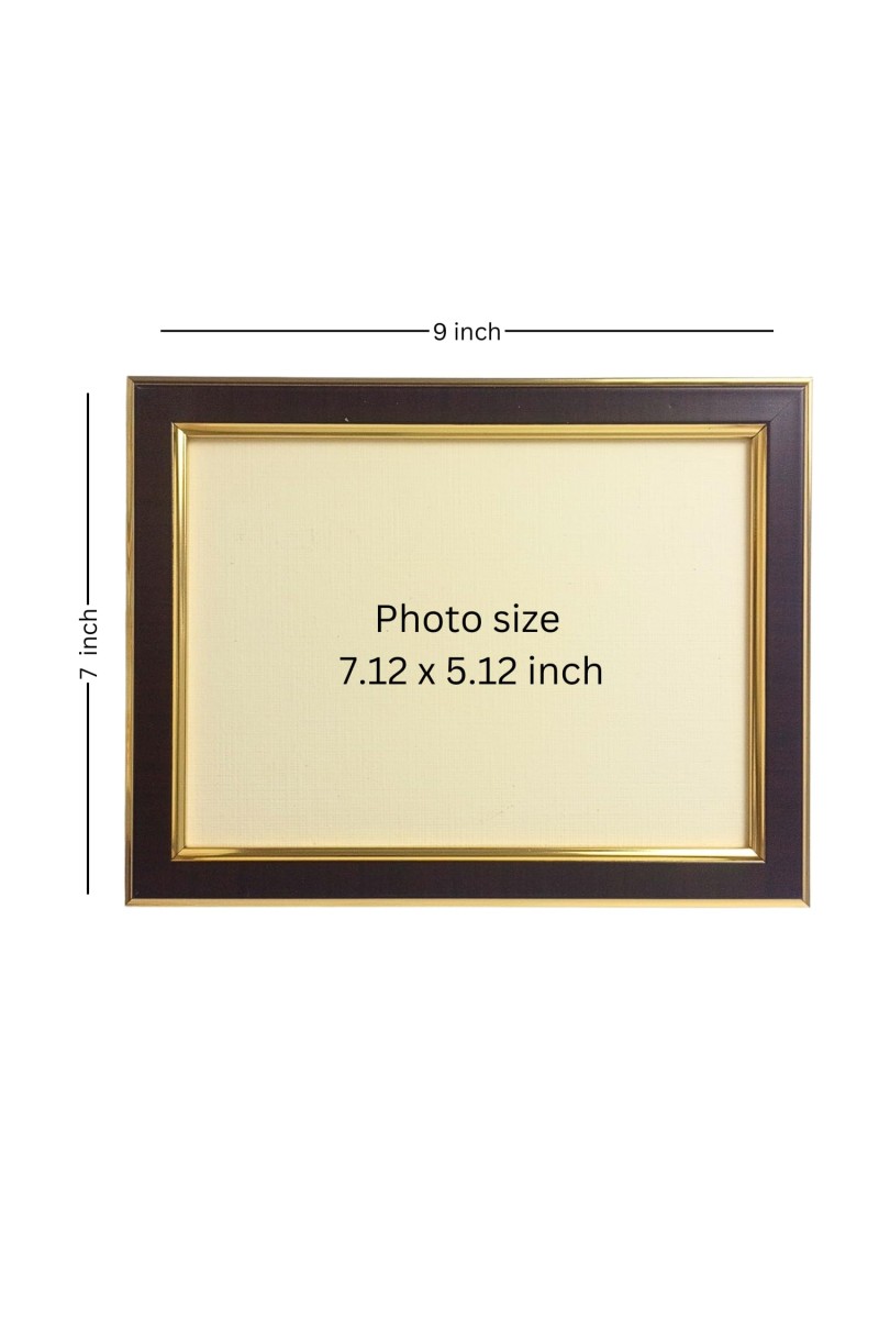 Hitech Sales Sri Ramakrishna Paramahansa and Sarada Devi Polystyrene Photo Frame, Rectangular Printed Photo Frame for Pooja Room, Home Decoration and Gifting (Tabletop, 7 x 9 x 0.9 inches, Brown)