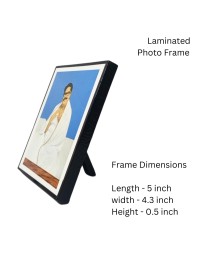 Sri Sri Baroda Wooden Laminated Photo Frame with Stand | Spiritual Religious Decor | Compact Size for Home & Office