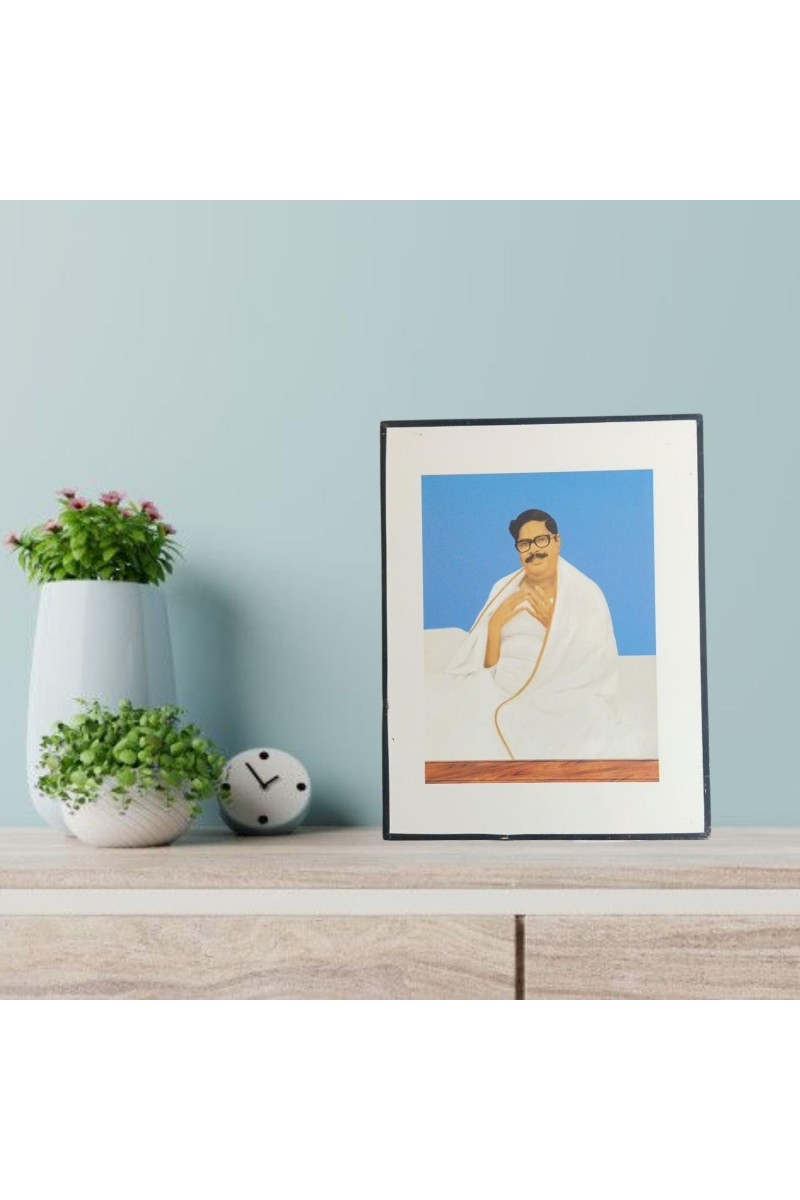 Hitech Sales Borda Wooden Laminated Photo Frame for Pooja Room, Temple, Home Decor, Gift (Free Stand, Tabletop, 8.6 x 11 inches)