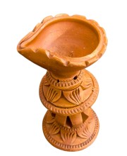 Handmade Terracotta Diya with Stand – Traditional Clay Oil Lamp for Festivals, Pooja & Home Decor Handmade Terracotta Diya with Stand – Traditional Clay Oil Lamp for Festivals, Pooja & Home Decor