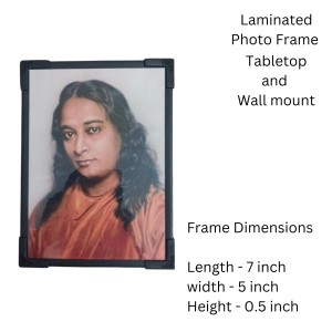 HiTechMart Wooden Photo Frame of Paramahansa Yogananda | Spiritual Leader and Guru Wall Hanging & Table Standong Frame for Home, Temple, and Meditation Room Decor