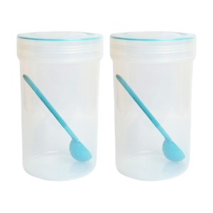 Storage Food Cylindrical Container Set (2 PCS) with Lids, Space-Saving, Airtight & 100% Food Grade | Ideal for Home & Kitchen (1000 ML) | Compact, Ideal for Storage of Food Products | 100% Recyclable