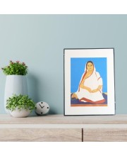 Hitech Sales Wooden Laminated Boro Maa Photo Frame for Pooja Room, Temple, Home Decor, Gift (Free Stand, Tabletop, 8.6 x 11 inches)