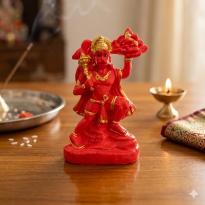 Lord Hanuman with Mountain Resin Idol – Bajrangbali Murti Carrying Parvat – Spiritual Statue for Home Temple, Pooja, Decor & Gifting Lord Hanuman with Mountain Resin Idol – Bajrangbali Murti Carrying Parvat – Spiritual Statue for Home Temple, Pooja, Decor & Gifting
