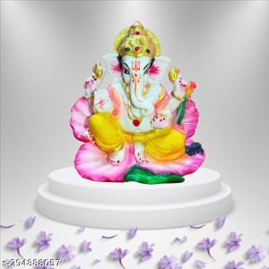 Lord Ganesha Indian Hindu Goddess Statue | Used for Home Offices Car Study Table and Small tample | Multi Colour