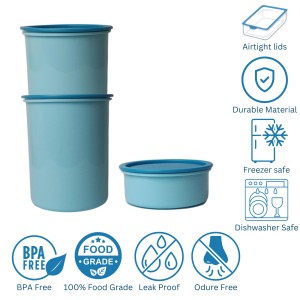 Storage Food Container Set (3 PCS) – 500ml, 1000L, 1500L with Lids, Space-Saving | Stackable Food Safe Kitchen Storage Container, Airtight & Leak Proof For Home (Sky) Storage Food Container Set (3 PCS) – 500ml, 1000L, 1500L with Lids, Space-Saving | Stackable Food Safe Kitchen Storage Container, Airtight & Leak Proof For Home (Sky)