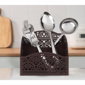 Hitech Sales Kitchen Organizer, Plastic Self Draining Tableware Storage Box - Spoon, Knife, Fork, Chopstick, Cutlery Holder, Organizer Stand for Kitchen, Dining Table
