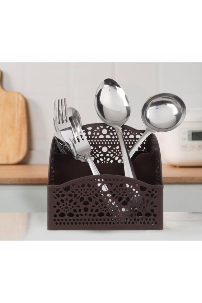 Hitech Sales Kitchen Organizer, Plastic Self Draining Tableware Storage Box - Spoon, Knife, Fork, Chopstick, Cutlery Holder, Organizer Stand for Kitchen, Dining Table