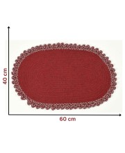 Hitech Rugs Oval Shape Durable Cotton Door Mat Heavy Duty Indoor Outdoor Easy Clean Mats for Living Room/Bathroom/Kitchen/Entrance (Pack of 1, Red)