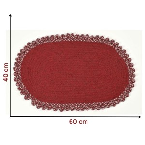 Hitech Rugs Oval Shape Durable Cotton Door Mat Heavy Duty Indoor Outdoor Easy Clean Mats for Living Room/Bathroom/Kitchen/Entrance (Pack of 1, Red)