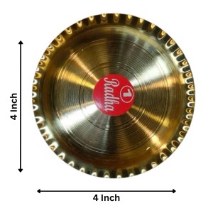 Small BHOG Plate Or Thala Brass Metal for Home,Office and Temple Puja Radha Small BHOG Plate Or Thala Brass Metal for Home,Office and Temple Puja Radha