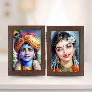 Hitech Sales Radha Krishna Double Picture Folding Photo Frame for Table, Home, Pooja Room Decor (Color- Brown, 2 Photos, Rectangular, Printed Photo, Tabletop Folding Stand Frame) Hitech Sales Radha Krishna Double Picture Folding Photo Frame for Table, Home, Pooja Room Decor (Color- Brown, 2 Photos, Rectangular, Printed Photo, Tabletop Folding Stand Frame)