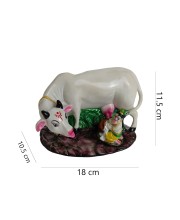 Hitech White Color Big Size Table Decor Religious Idol Cow & Gopal Set Murti/Figurine/Showpiece for Religious Pooja, Temple Decoration, Home Decor, and Study Room - Hindu God Gift Item Hitech White Color Big Size Table Decor Religious Idol Cow & Gopal Set Murti/Figurine/Showpiece for Religious Pooja, Temple Decoration, Home Decor, and Study Room - Hindu God Gift Item