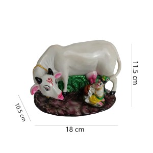 Hitech White Color Big Size Table Decor Religious Idol Cow & Gopal Set Murti/Figurine/Showpiece for Religious Pooja, Temple Decoration, Home Decor, and Study Room - Hindu God Gift Item Hitech White Color Big Size Table Decor Religious Idol Cow & Gopal Set Murti/Figurine/Showpiece for Religious Pooja, Temple Decoration, Home Decor, and Study Room - Hindu God Gift Item