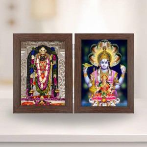 Hitech Sales Shree Ram and Lord Vishnu with MATA Laxmi Double Picture Folding Photo Frame for Table, Home, Pooja Room Decor (Brown, 2 Printed Photos, Tabletop) Hitech Sales Shree Ram and Lord Vishnu with MATA Laxmi Double Picture Folding Photo Frame for Table, Home, Pooja Room Decor (Brown, 2 Printed Photos, Tabletop)