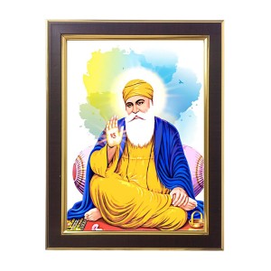 Hitech Sales Guru Nanak Dev Ji Photo Frame for Home & Temple Decoration, Polystyrene Material, Brown (7 x 9 inches with Printed Photo) Hitech Sales Guru Nanak Dev Ji Photo Frame for Home & Temple Decoration, Polystyrene Material, Brown (7 x 9 inches with Printed Photo)