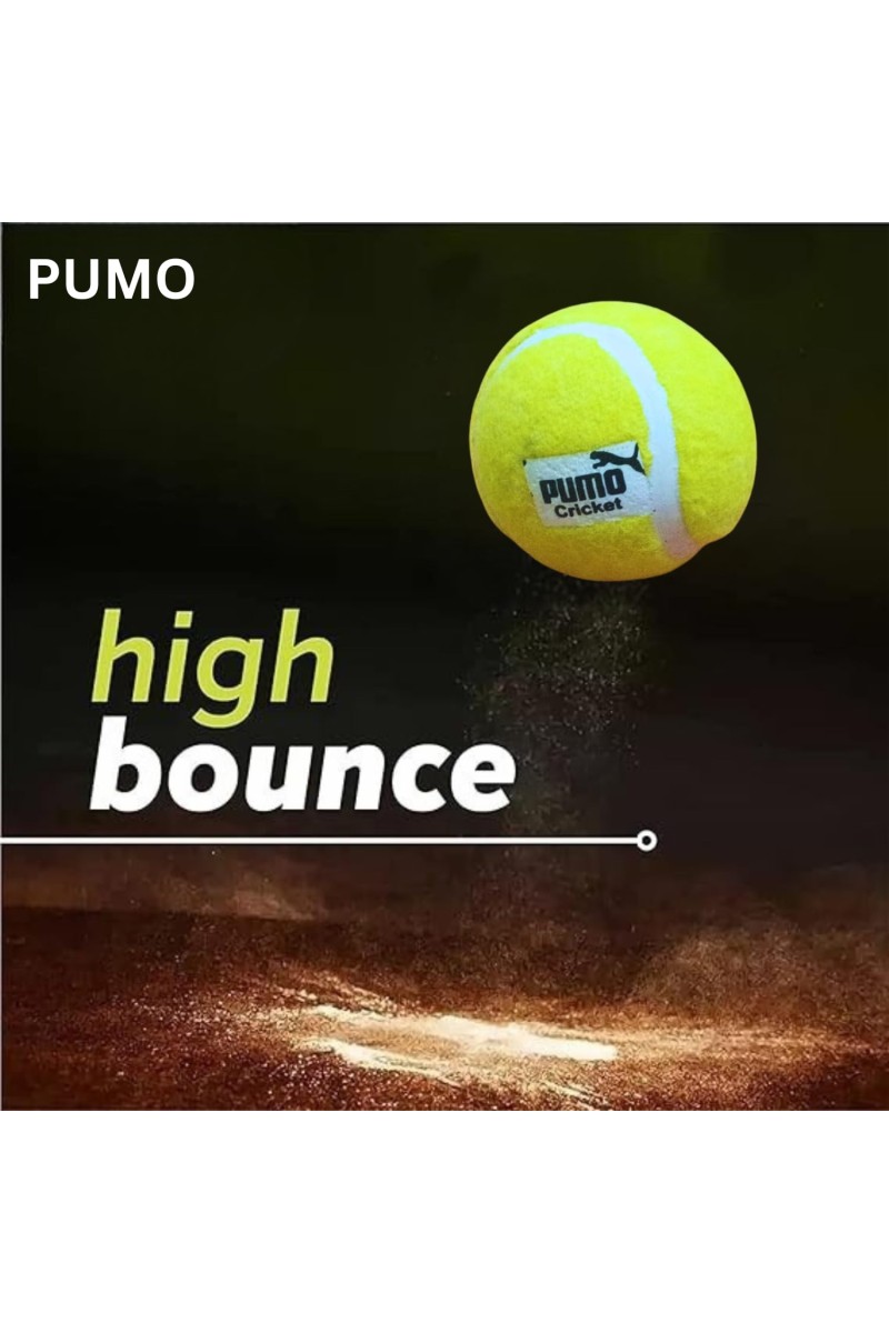 Hitech Sales - Pumo Cricket Tennis Ball | Lightweight Yellow Tennis Ball for Cricket Practice & Play | Durable and High Bounce Ball for Indoor & Outdoor Use (Medium, 2, Count)