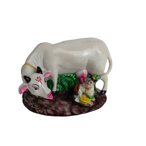 Hitech White Color Big Size Table Decor Religious Idol Cow & Gopal Set Murti/Figurine/Showpiece for Religious Pooja, Temple Decoration, Home Decor, and Study Room - Hindu God Gift Item Hitech White Color Big Size Table Decor Religious Idol Cow & Gopal Set Murti/Figurine/Showpiece for Religious Pooja, Temple Decoration, Home Decor, and Study Room - Hindu God Gift Item