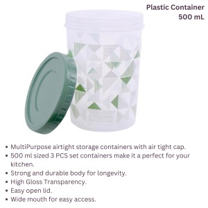 Storage Food Cylindrical Container Set (4 PCS) with Lids, Space-Saving, Airtight & Leak Proof, 100% Food Grade, Microwave & Freezer Safe, Dishwasher Safe, Ideal for Home & Kitchen (500 ML) Storage Food Cylindrical Container Set (4 PCS) with Lids, Space-Saving, Airtight & Leak Proof, 100% Food Grade, Microwave & Freezer Safe, Dishwasher Safe, Ideal for Home & Kitchen (500 ML)