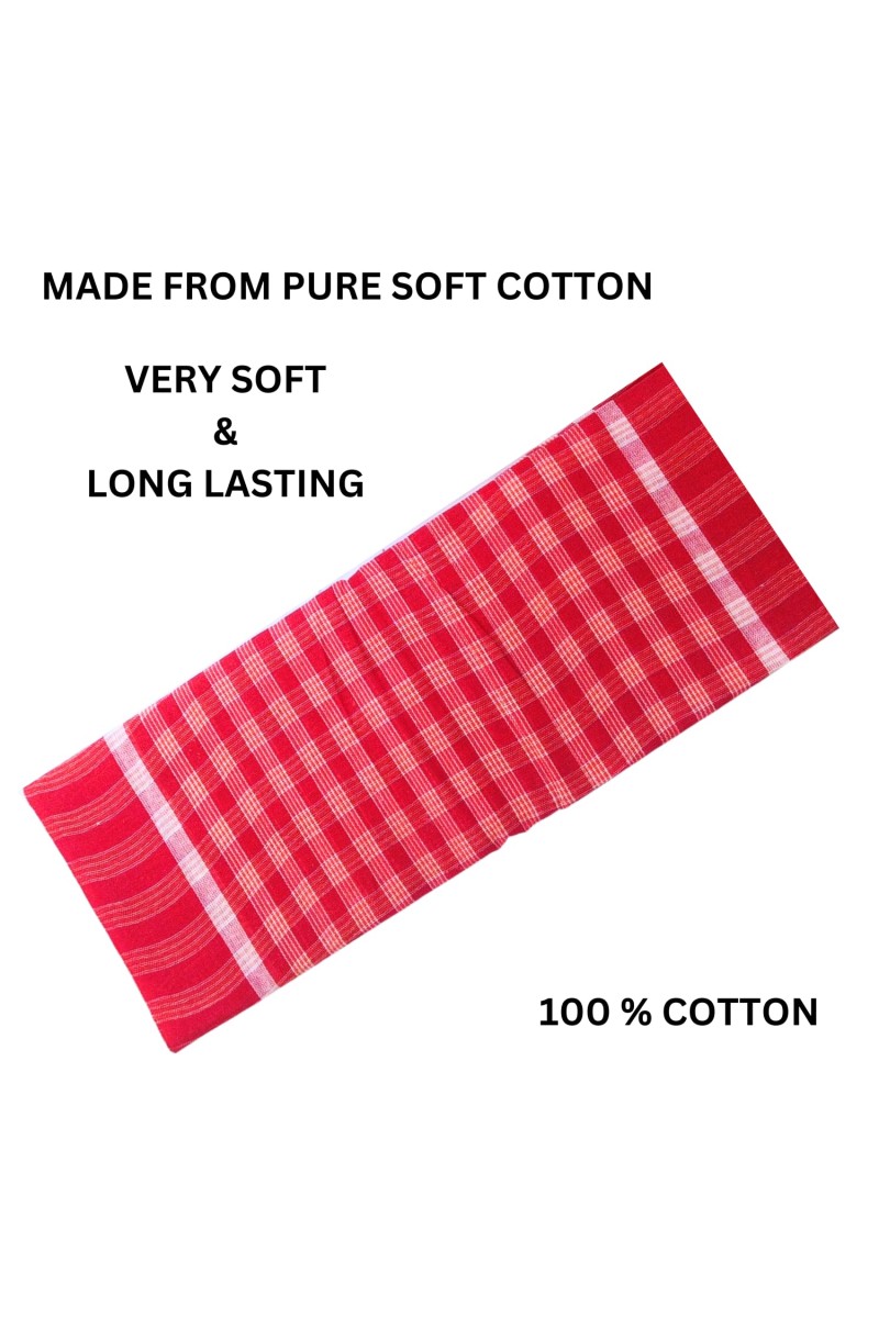 Traditional Cotton Gamcha for Bath, Face, and Multipurpose Use | Soft, Absorbent, and Lightweight Towel | Ideal for Daily Use (20 x 40 Inches) (1)
