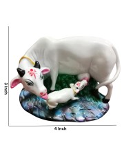 Hitech White Color Small Size Table Decor Religious Idol Cow & Calf Set Hitech White Color Small Size Table Decor Religious Idol Cow & Calf Set