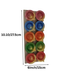 Pack of 10 Decorative Clay Diyas for Diwali – Hand-Painted Multicolor Traditional Oil Lamps – Festival Home Decor with Om Design – Eco-Friendly Diya Set for Pooja, Gifts & Celebrations Pack of 10 Decorative Clay Diyas for Diwali – Hand-Painted Multicolor Traditional Oil Lamps – Festival Home Decor with Om Design – Eco-Friendly Diya Set for Pooja, Gifts & Celebrations