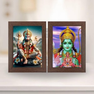 Hitech Sales Shree Hanuman and Ram Vishnu Double Picture Folding Photo Frame for Table, Home, Pooja Room Decor (Brown, 2 Printed Photos, Tabletop) Hitech Sales Shree Hanuman and Ram Vishnu Double Picture Folding Photo Frame for Table, Home, Pooja Room Decor (Brown, 2 Printed Photos, Tabletop)