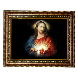 HiTech SalesSacred Heart of Jesus Photo Frame Deity Wall Art Sacred Heart Image icon Religious Deity for Office, Wall/Table, Study Room & Living Room, Gifts | PVC Frame & Front Face - Glass (9 x 7) HiTech SalesSacred Heart of Jesus Photo Frame Deity Wall Art Sacred Heart Image icon Religious Deity for Office, Wall/Table, Study Room & Living Room, Gifts | PVC Frame & Front Face - Glass (9 x 7)